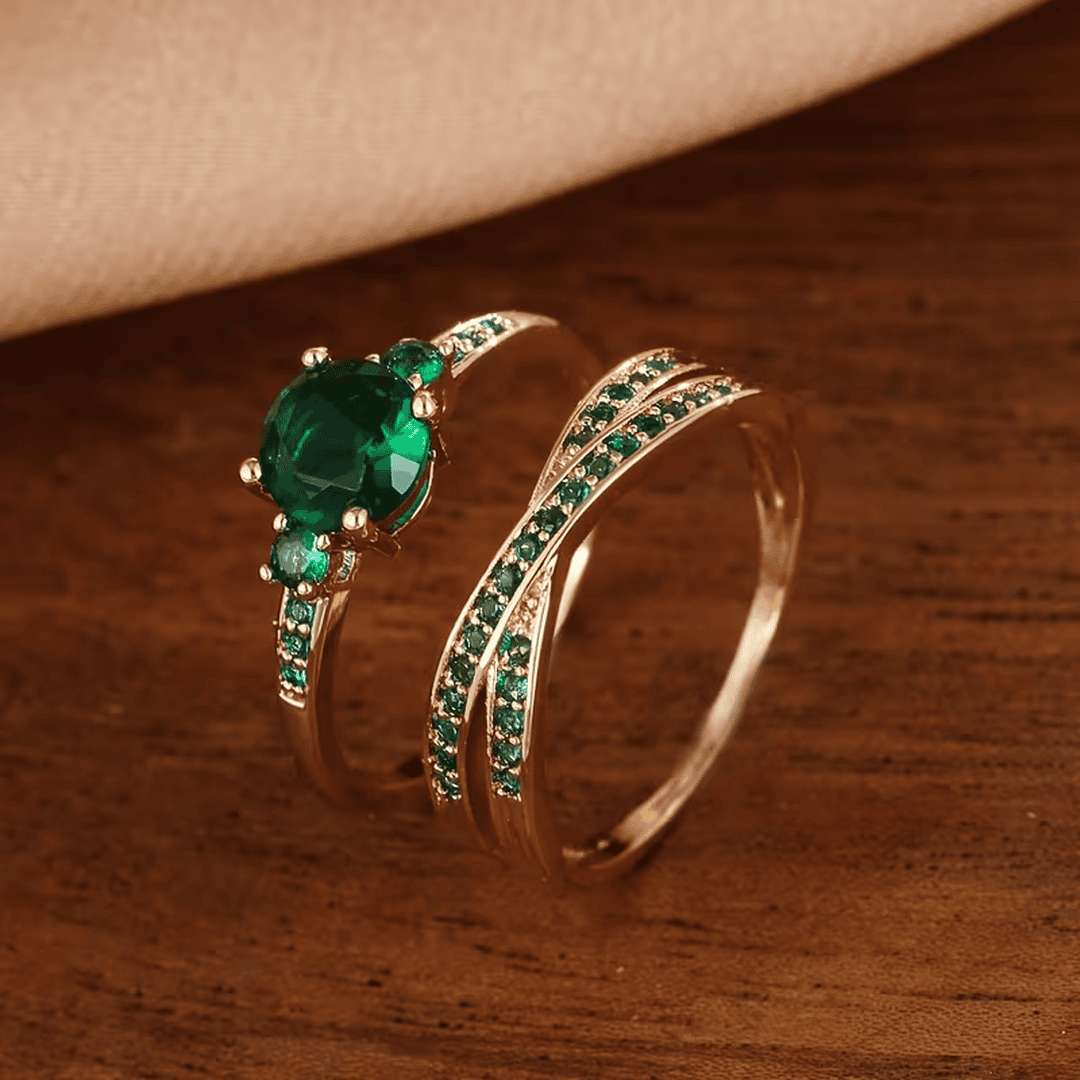 Emerald Duo Ring Set