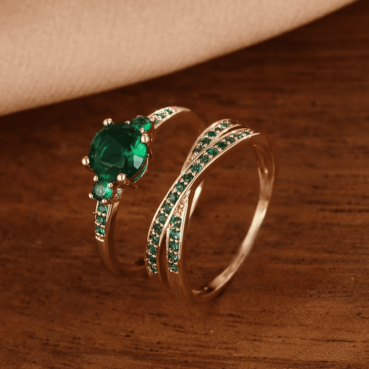Emerald Duo Ring Set