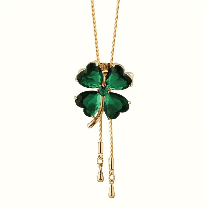 Emerald Clover Charm Necklace