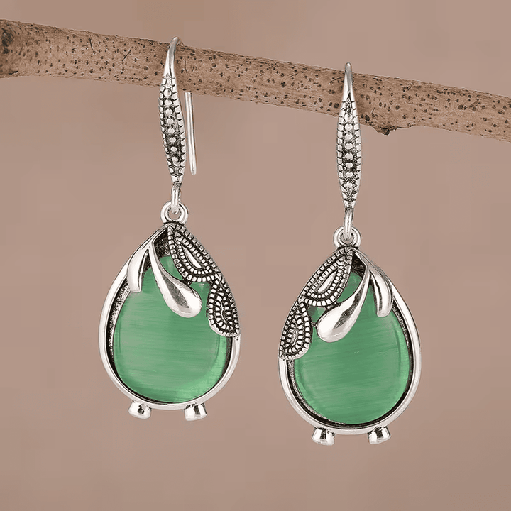 Willow Teardrop Emerald Earrings
