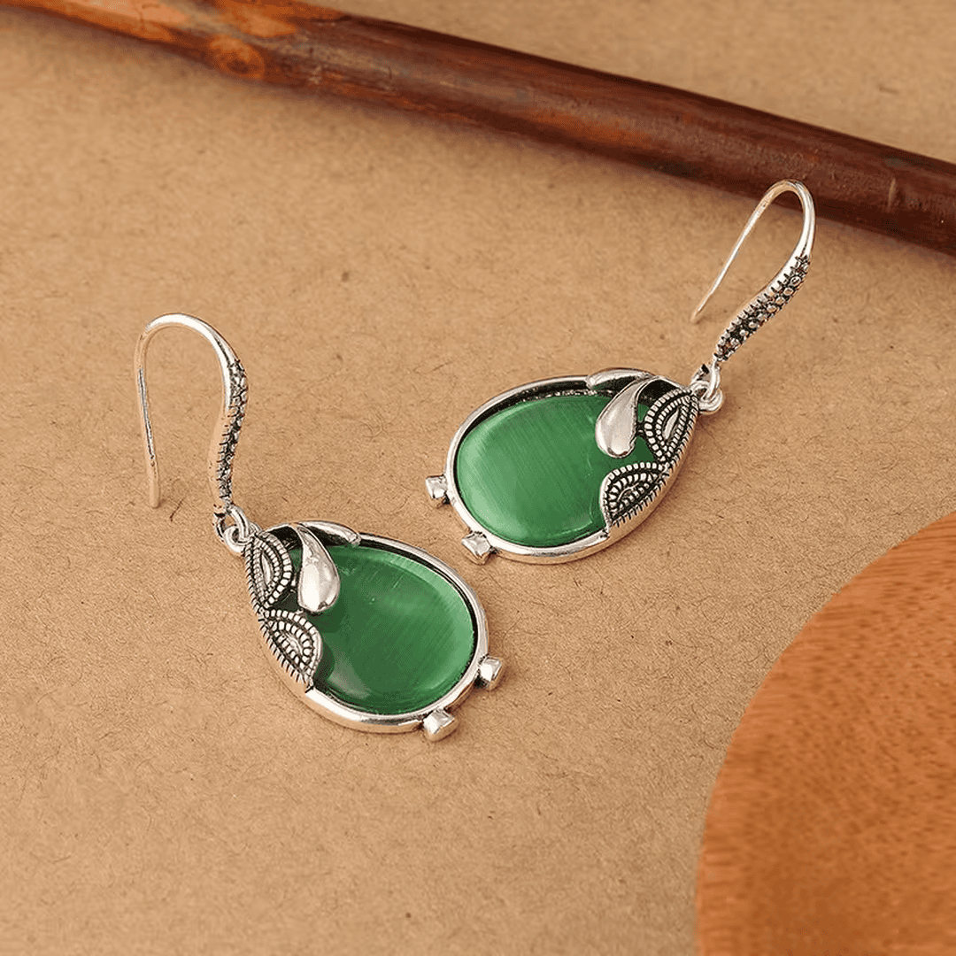 Willow Teardrop Emerald Earrings