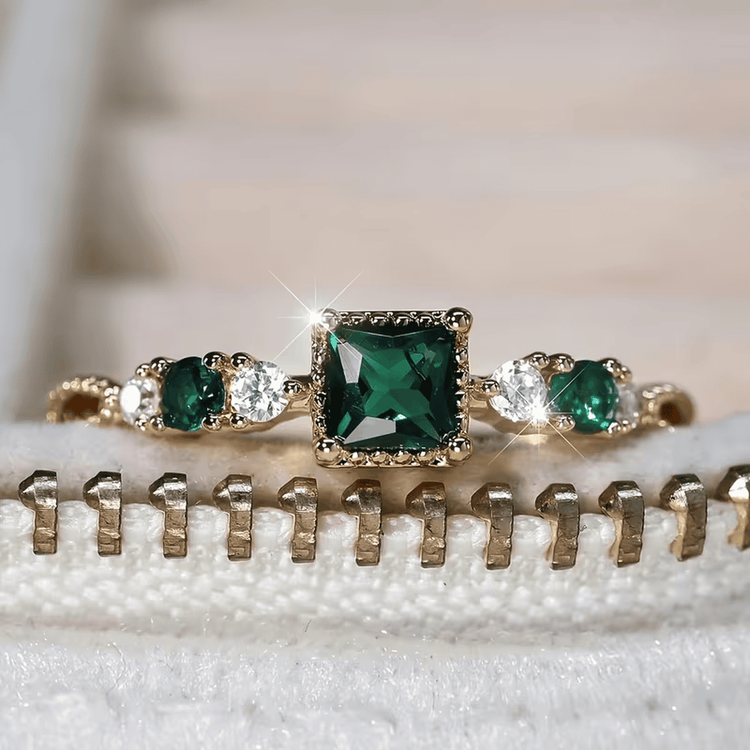 Evergreen Royale Trio Emerald Ring