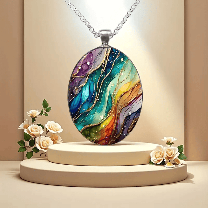 colourful Round Stone Necklace