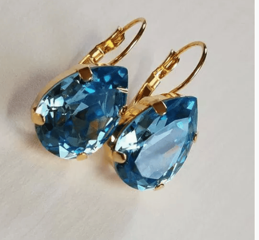 Vintage Blue Glass Earrings