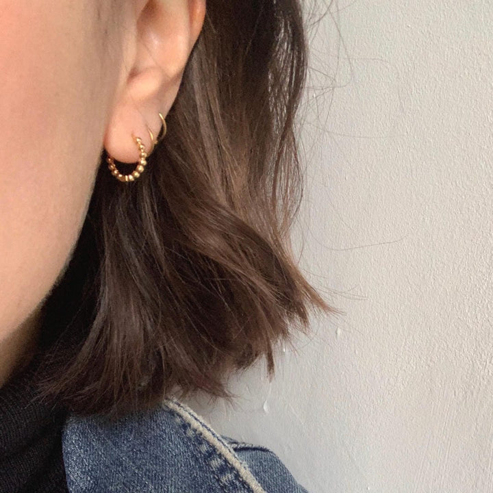 Hinged Bubble Hoops Gold or Silver