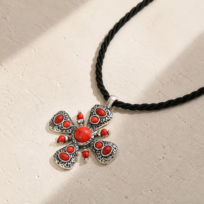 Boho Turquoise Cross Necklace