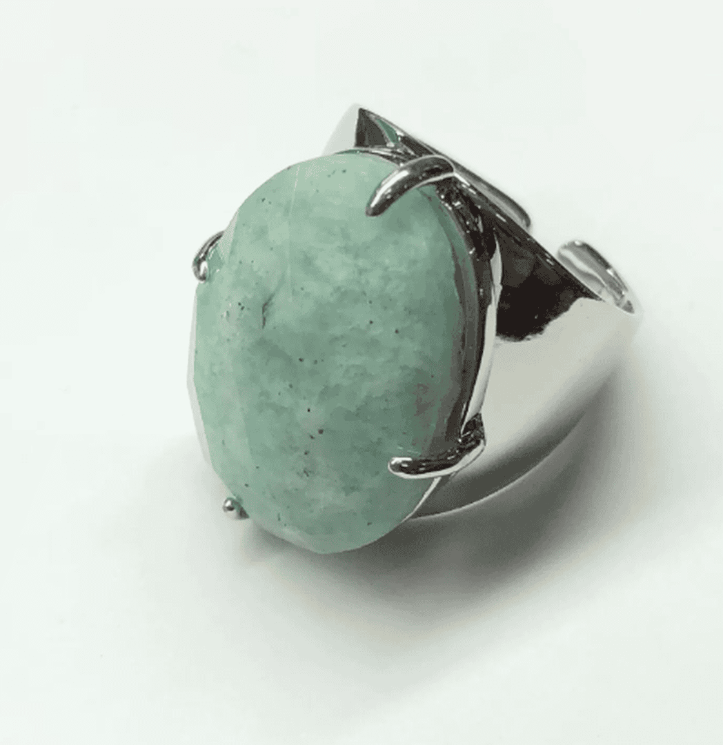 Sophisticated Amazonite Blue Goddess Ring