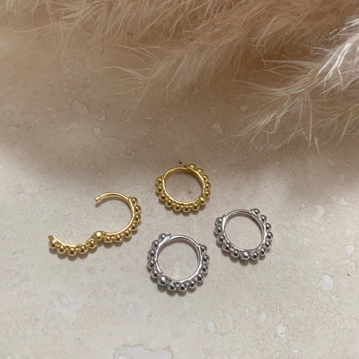 Hinged Bubble Hoops Gold or Silver