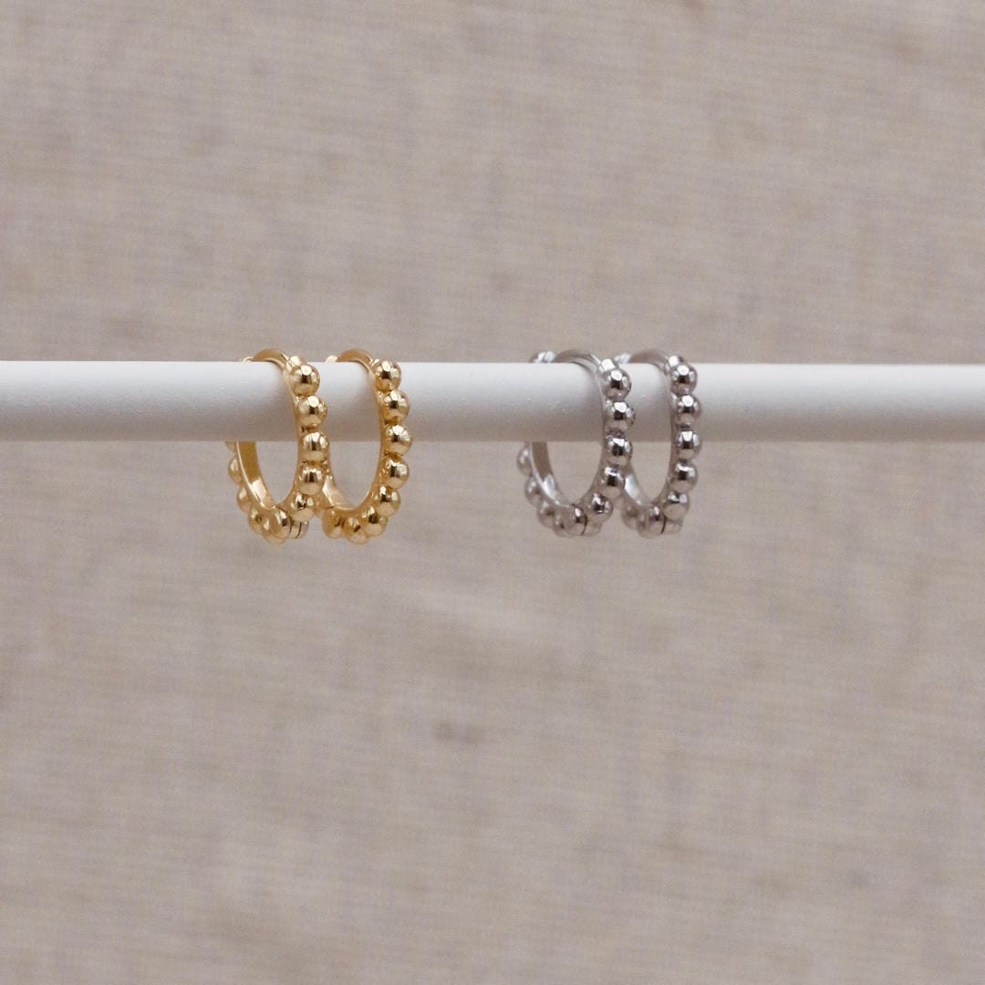 Hinged Bubble Hoops Gold or Silver