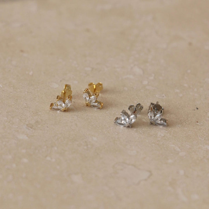 Crystal Fan Stud Earrings