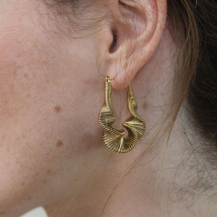 Textured Spiral Hoop Earrings