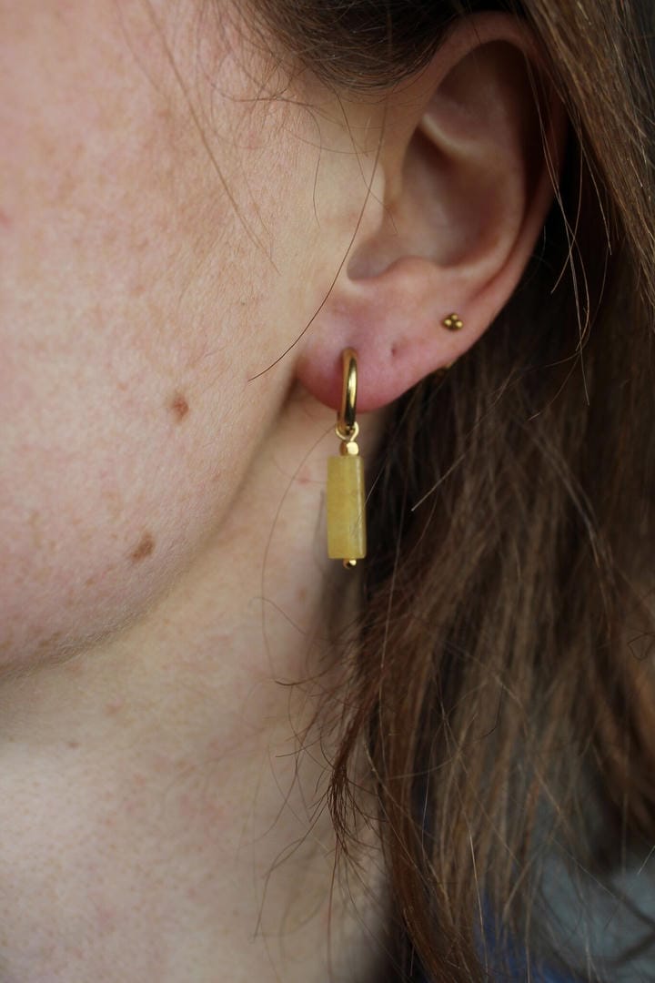 Toned Stone Bar Earrings