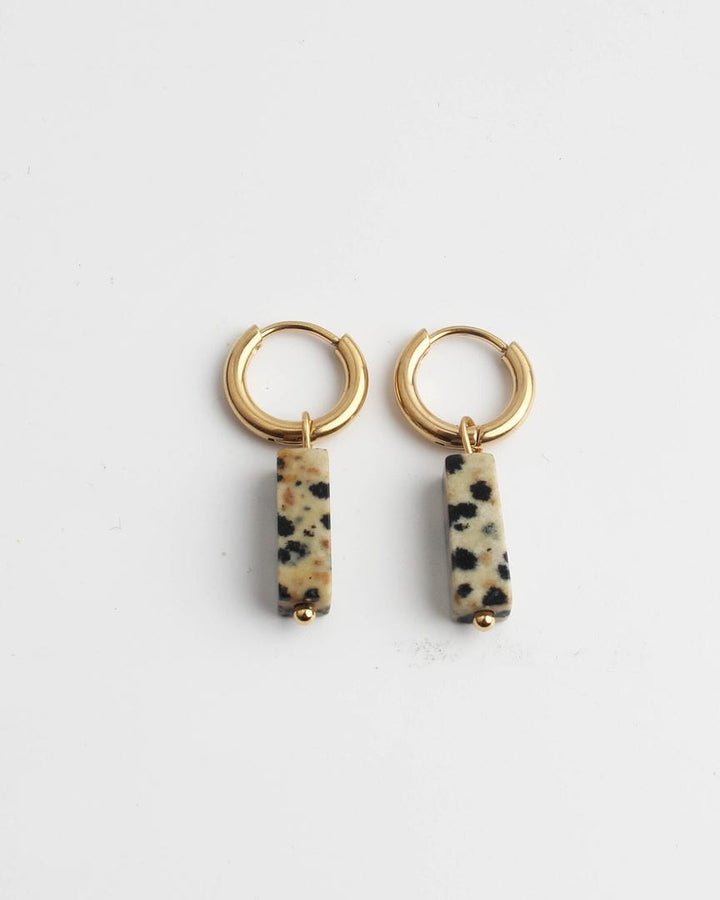 Toned Stone Bar Earrings