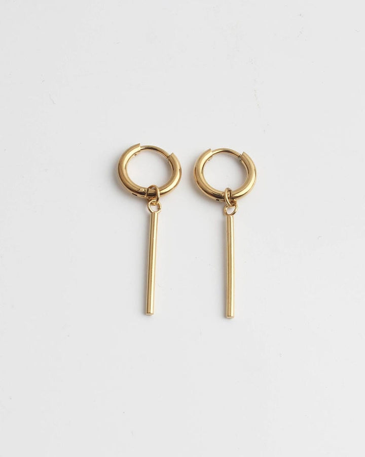Bar Drop Hoop Earrings