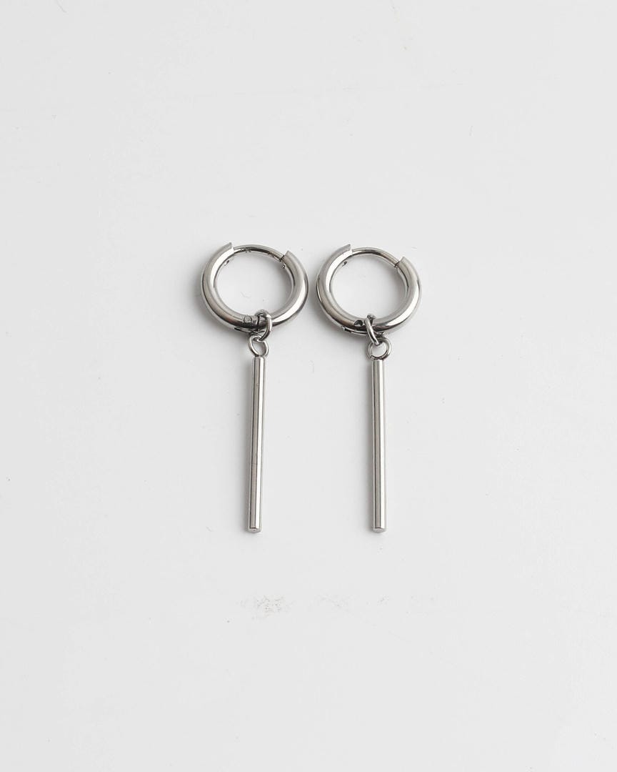 Bar Drop Hoop Earrings