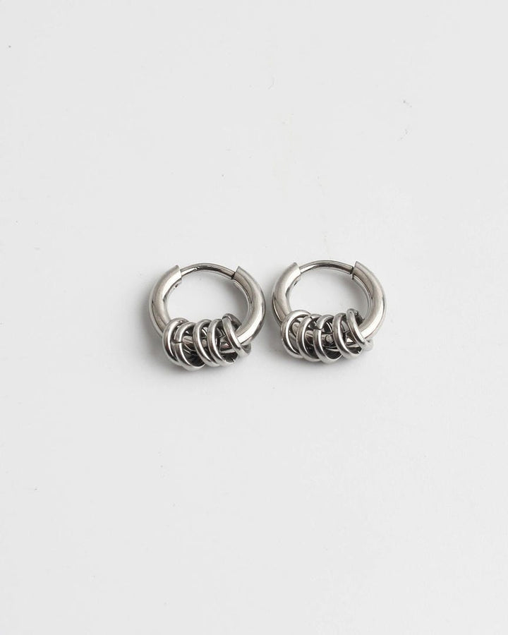 Stacked Ring Hoop Earrings