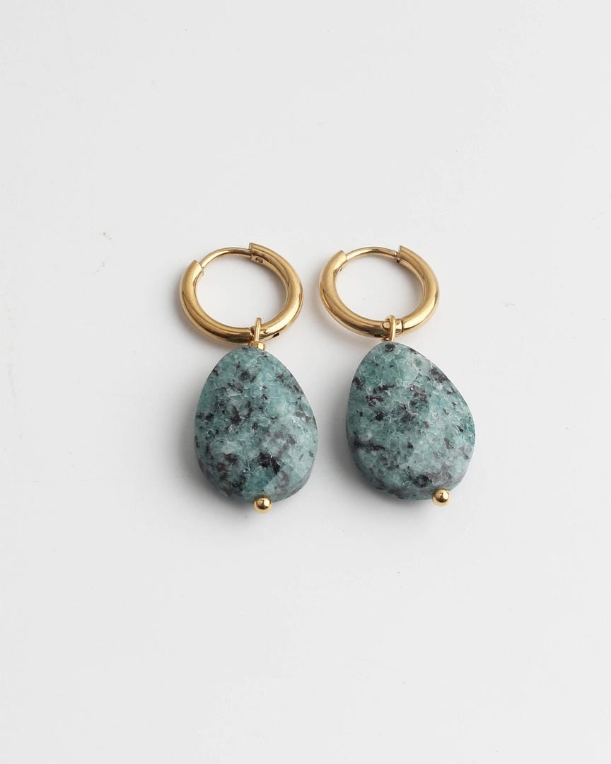 Lieze Elegant Timeless Stone Drop Earrings