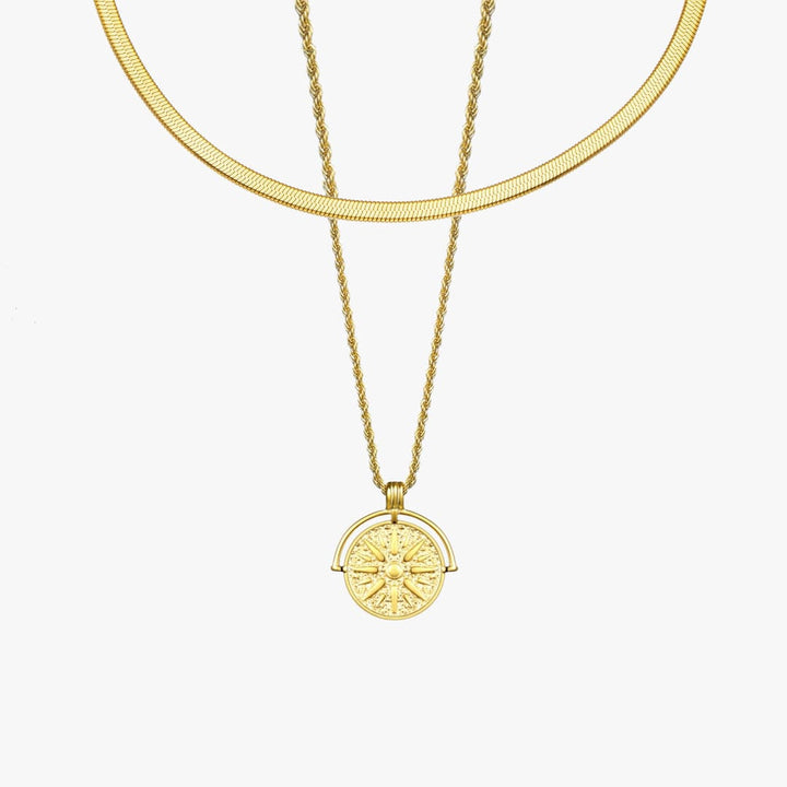 Golden Radiance Necklace Layered Set
