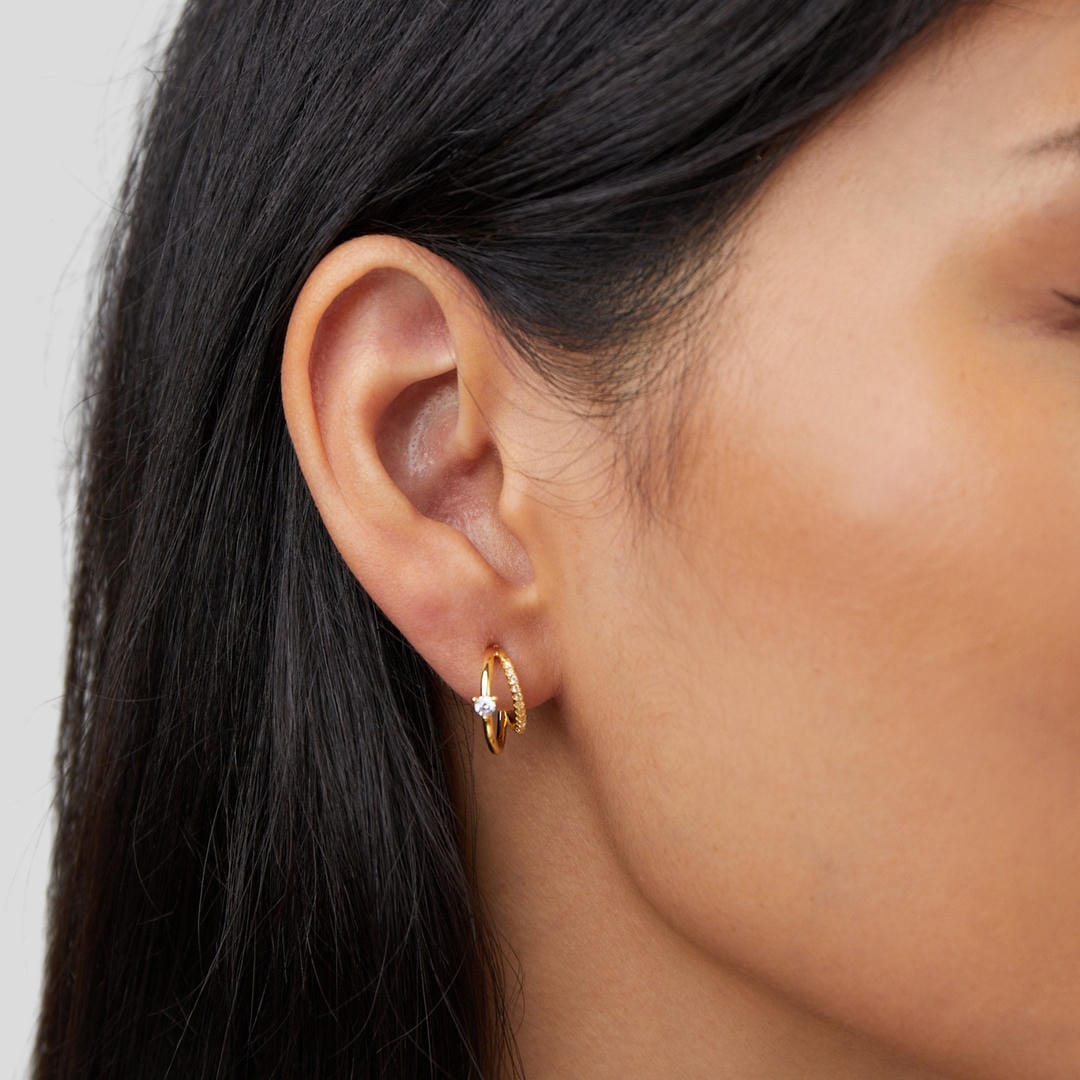 Crystal Gold Earrings