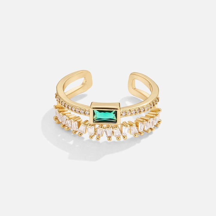 Forest Green Zirconia Adjustable Ring
