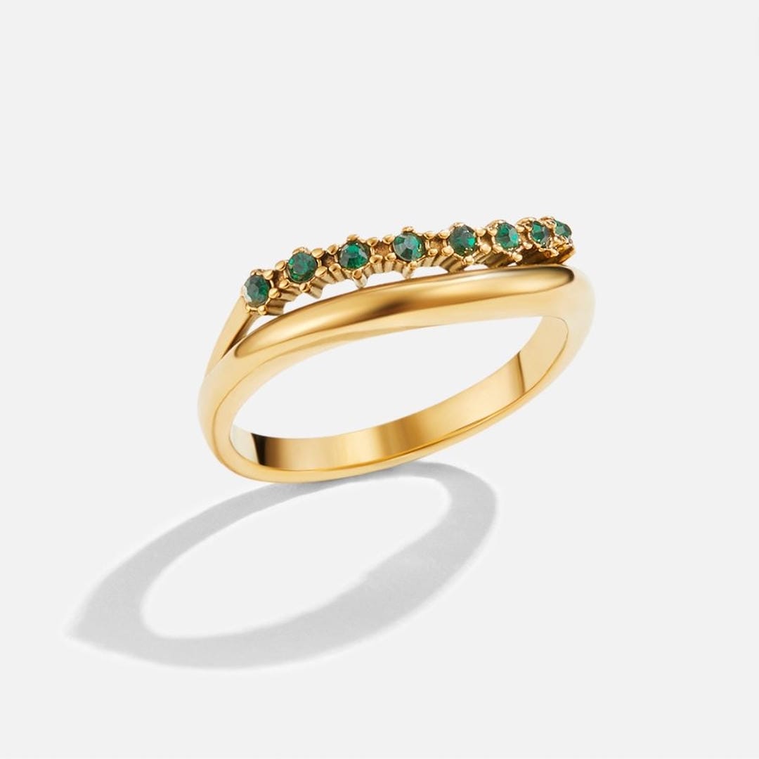 Emerald Green Layered Ring