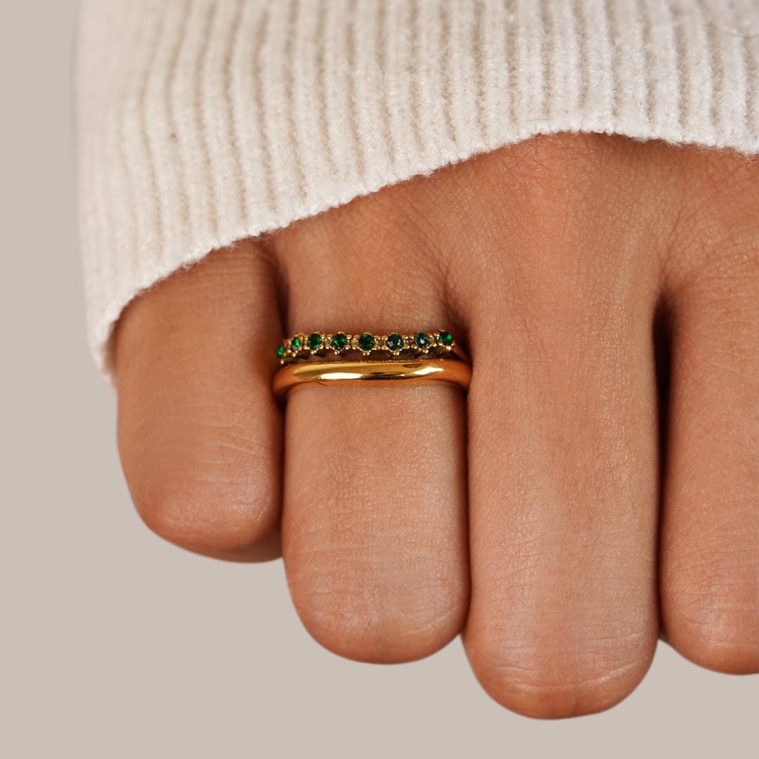 Emerald Green Layered Ring