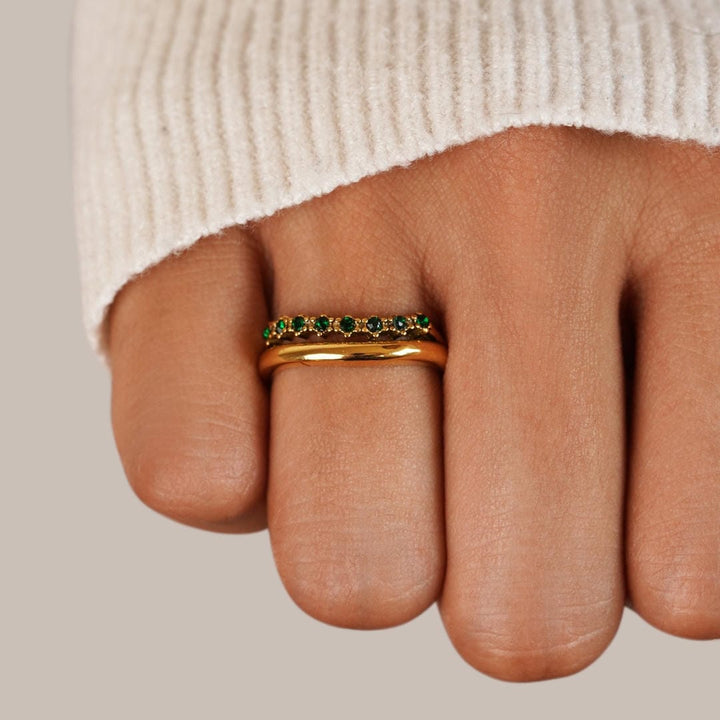 Emerald Green Layered Ring