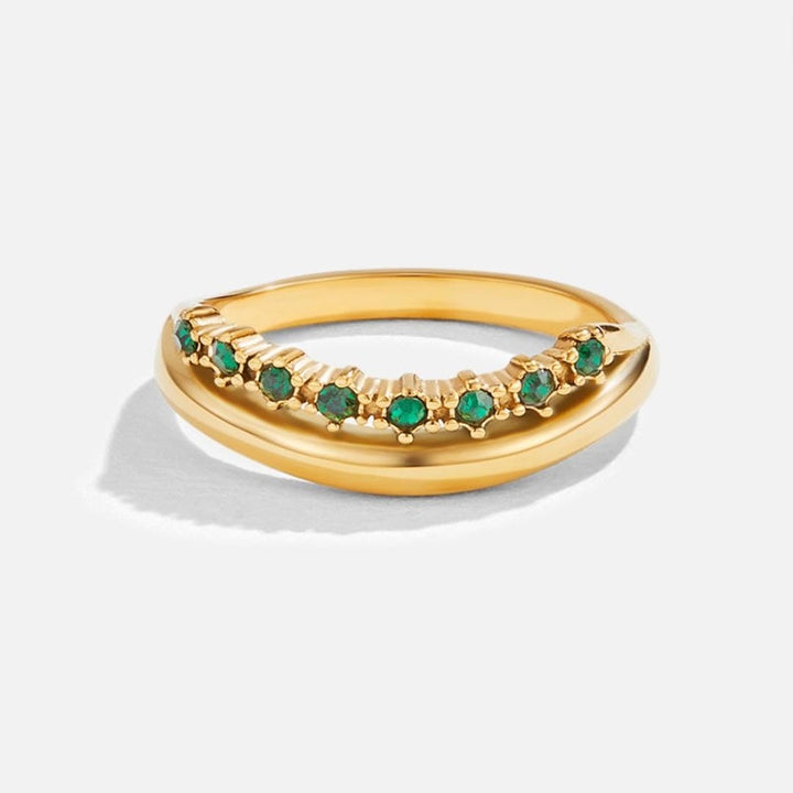 Emerald Green Layered Ring