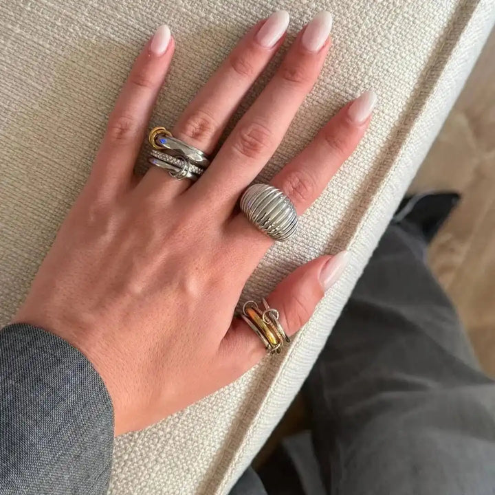 Luxe Crystals Stack Rings