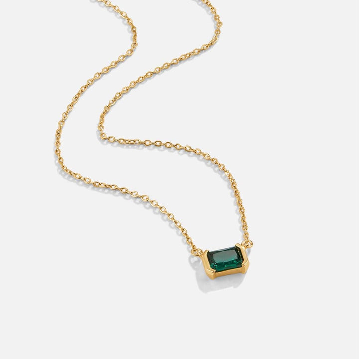 Green Emerald Golden Necklace