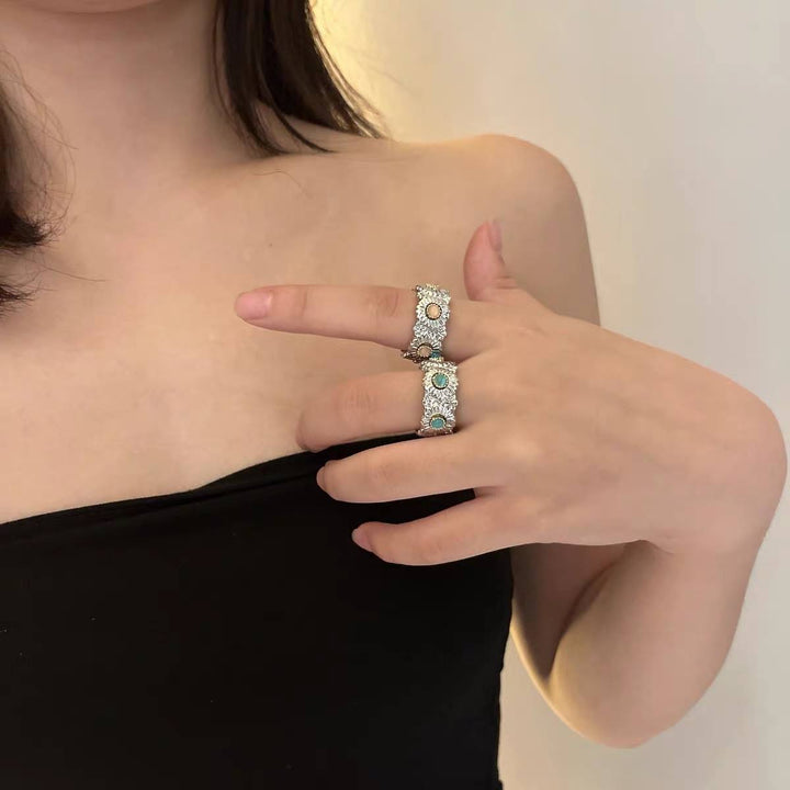 Mosaic Bloom Open Ring