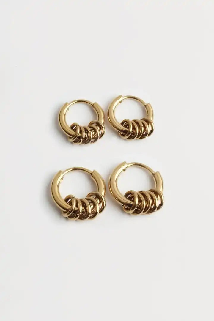 Stacked Ring Hoop Earrings
