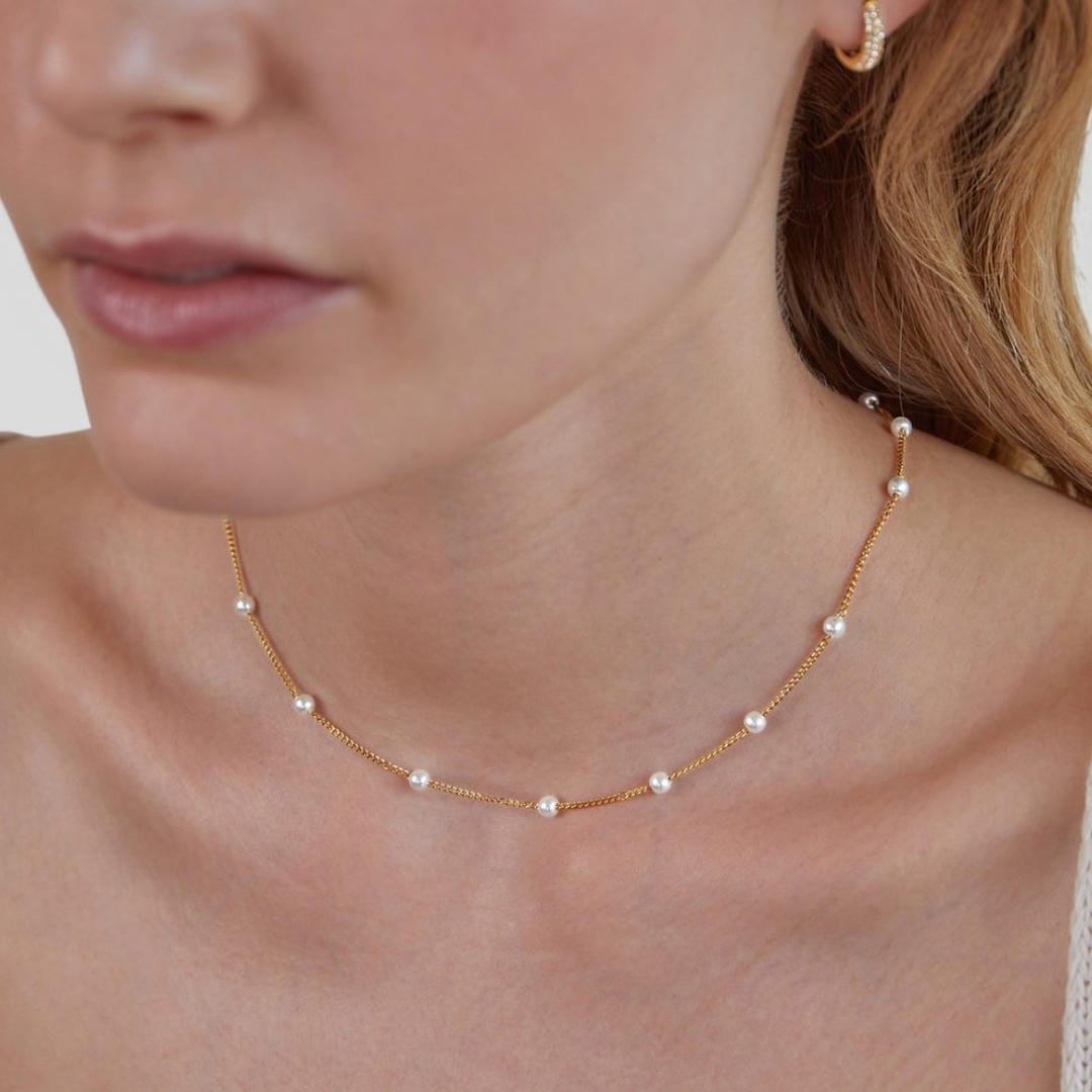 Timeless Gold Pearl Necklace