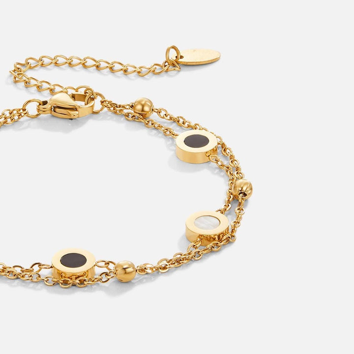 Muse Onyx &amp; White Stone Bracelet