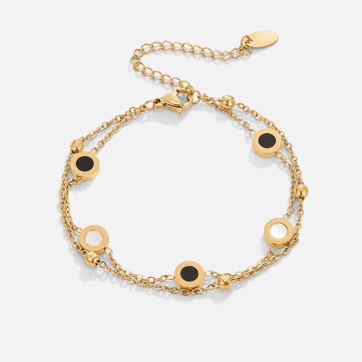 Muse Onyx &amp; White Stone Bracelet