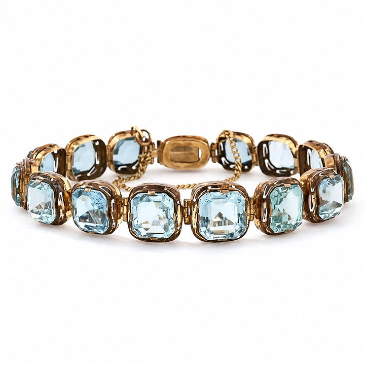 Azure Wave Gold Bracelet