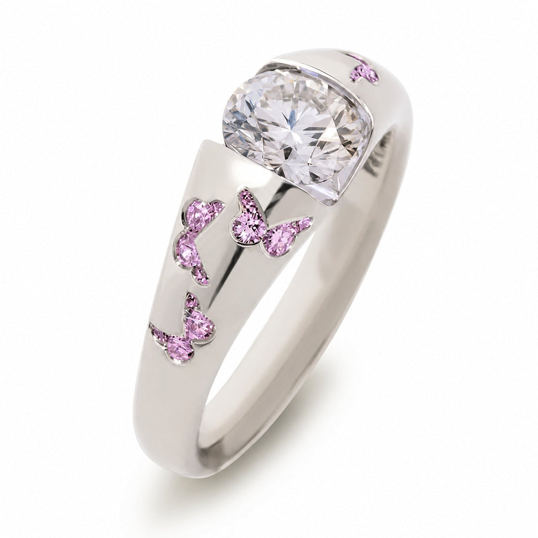 Radiant Butterfly Zircon Ring