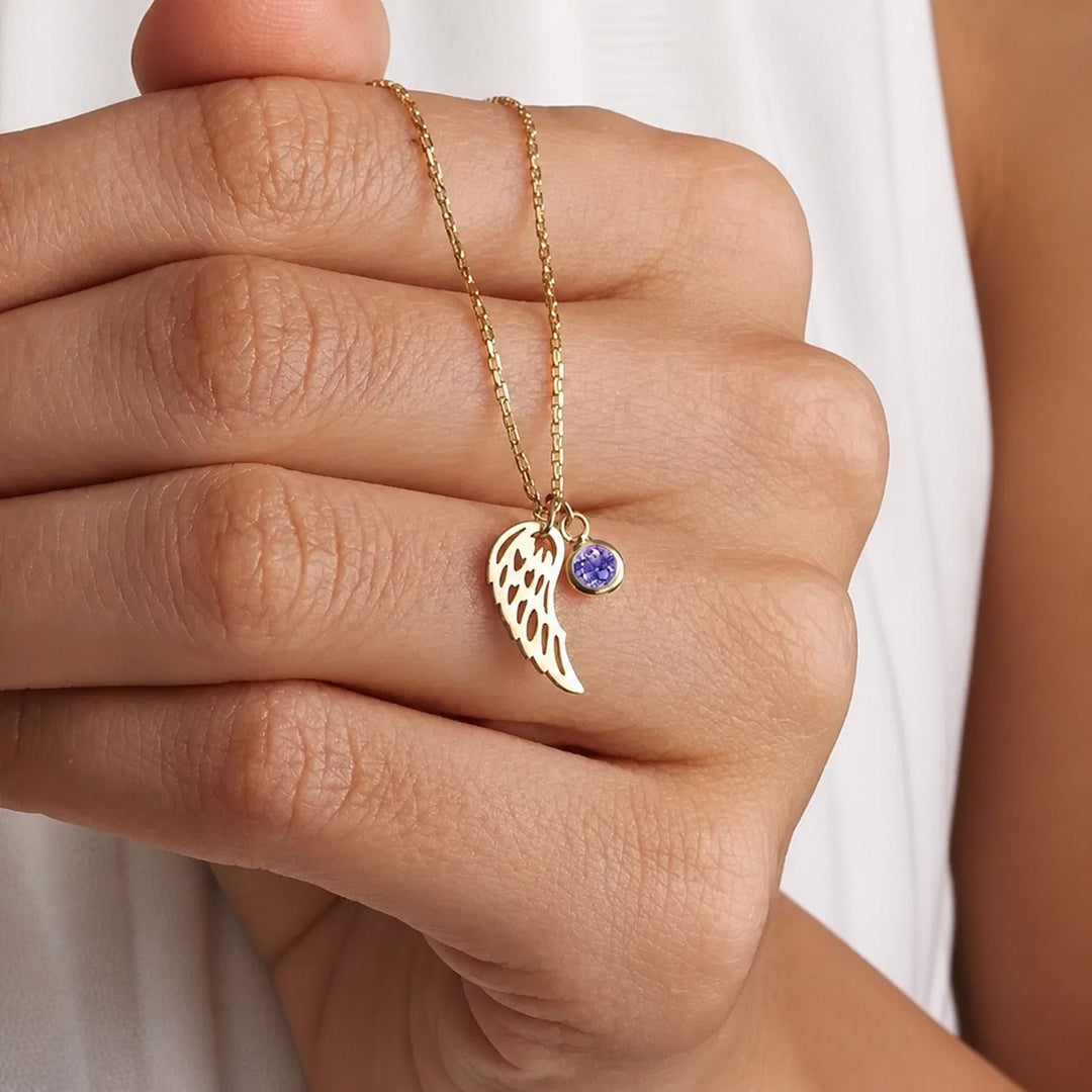 Guardian Angel Birthstone Necklace