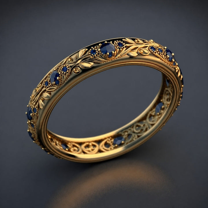 Blue Zirconia Leaf Ring