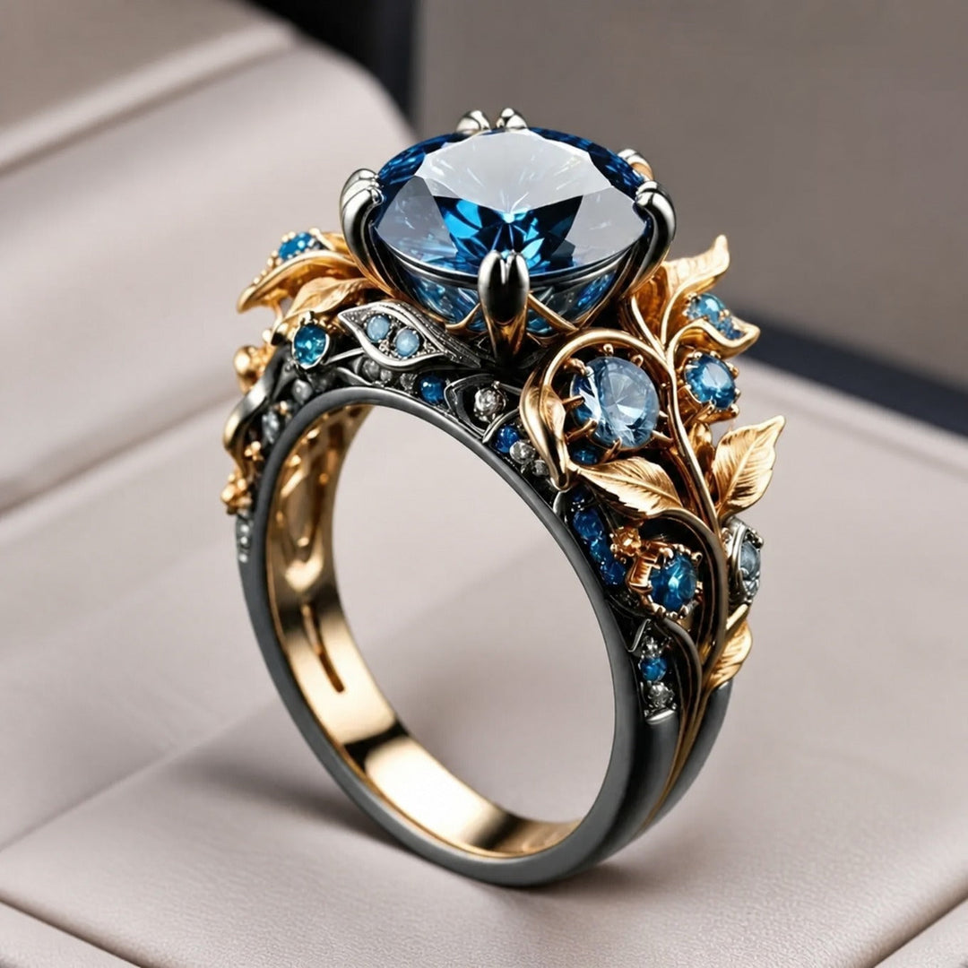 Exotic Blue Crystal Ring