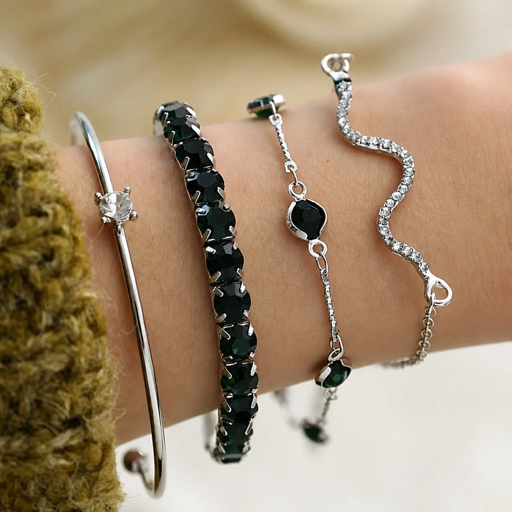 Vintage Emerald Bracelet Set