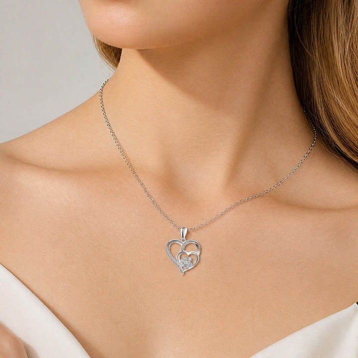 Delicate Heart Paw Necklace
