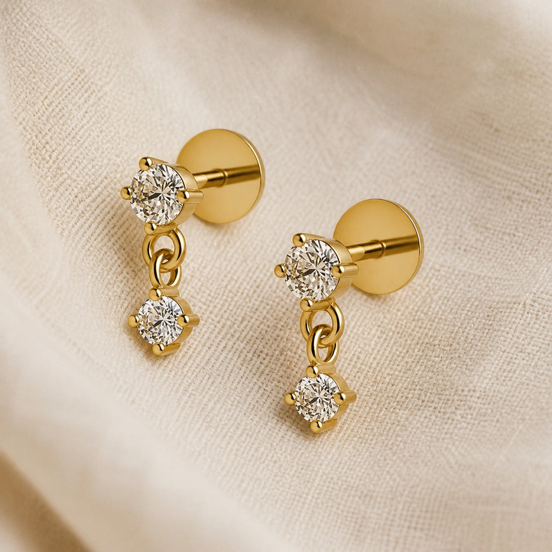 Minimal Piercing Stud Earrings