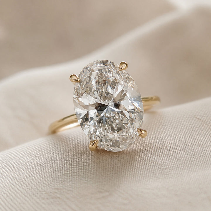 Celestial Oval Solitaire Ring
