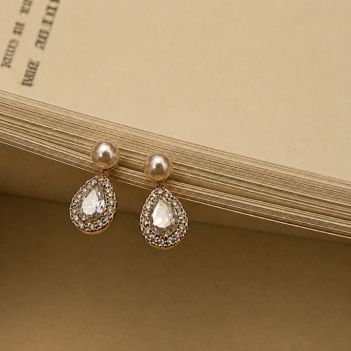 Pearl Halo Drop Earrings