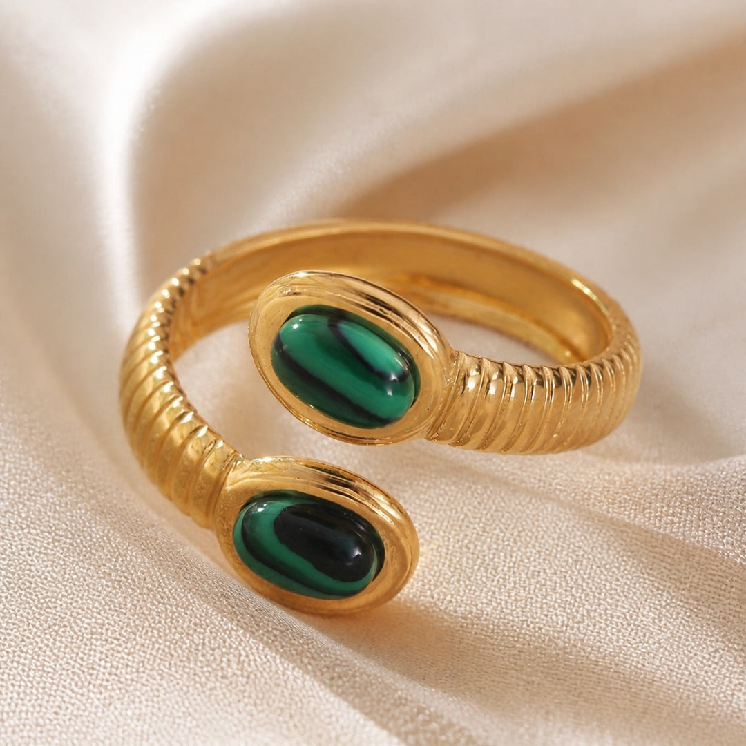 Emerald Golden Statement Ring