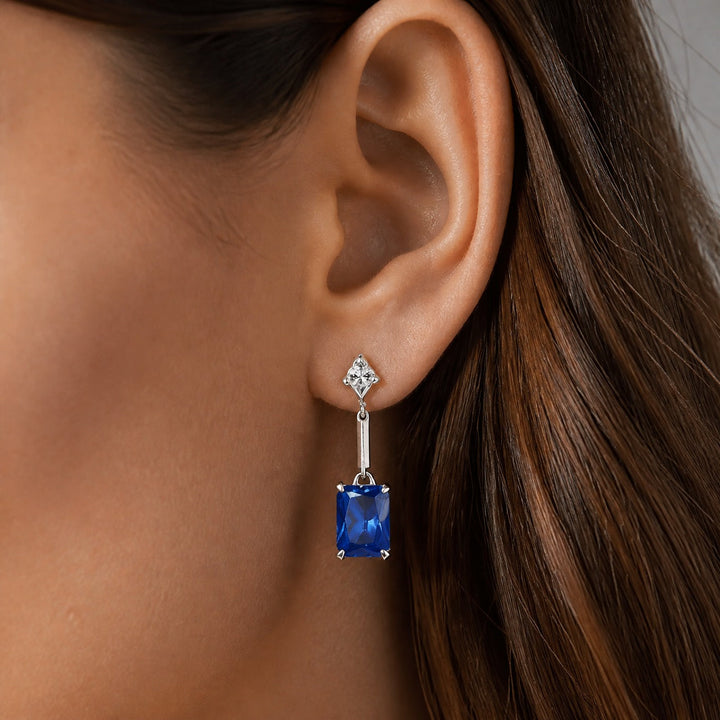 Sapphire Blue Dangle Earrings