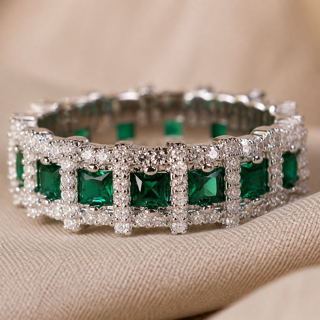 Emerald Gilded Eternity Ring