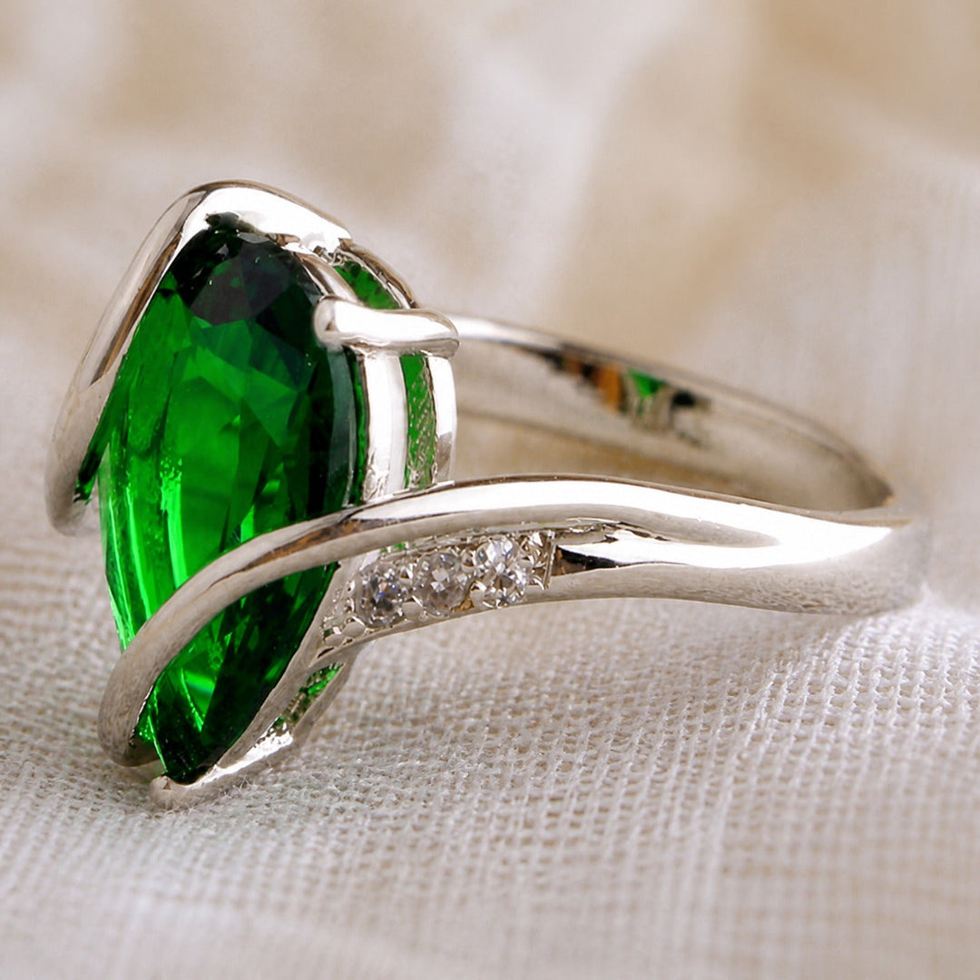 Emerald Sterling Bloom Ring
