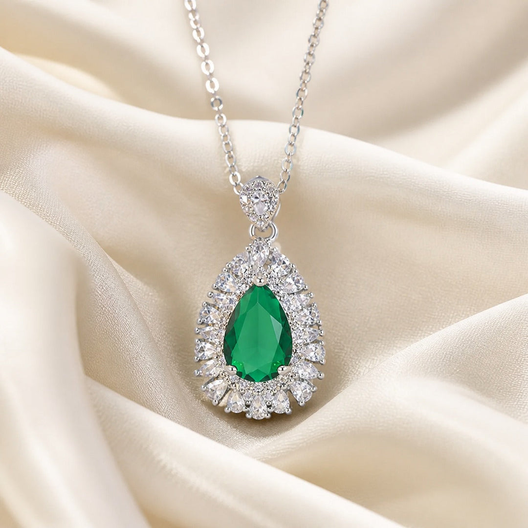 Emerald Horizon Pendant Necklace
